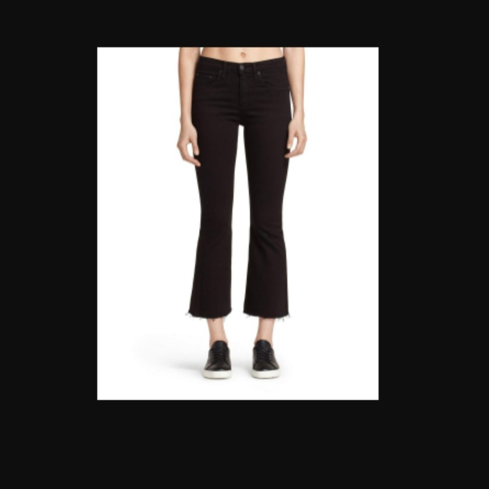 Rag & Bone 10"inch crop Flared Japanese denim Jeans 10w +MEASUREMENT  98%cotton